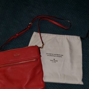 Kate spade large red pouch crossbody bag